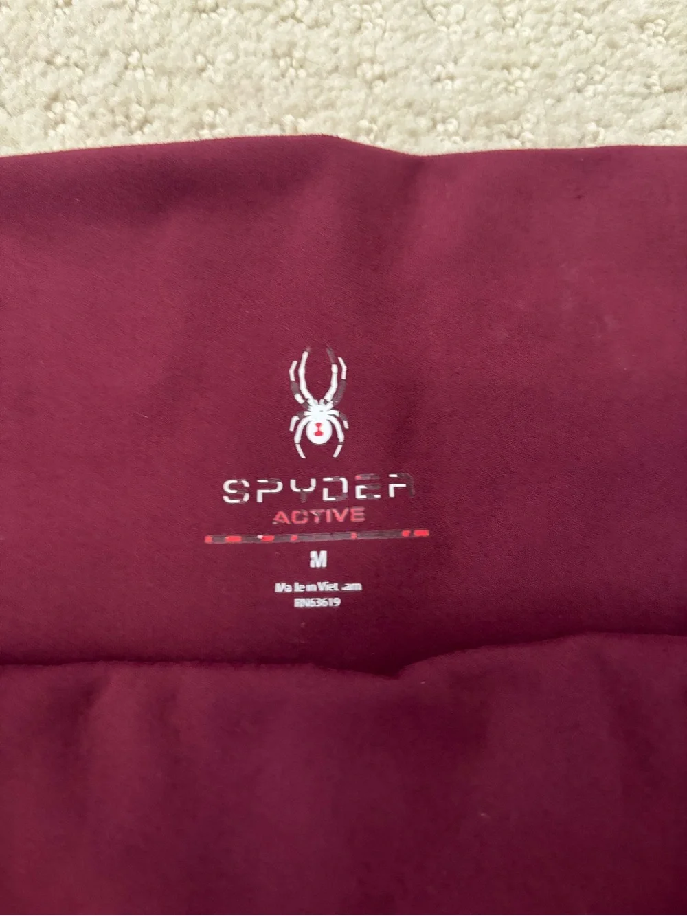 Spyder Active Burgundy Maroon High-Waist Leggings With Pockets